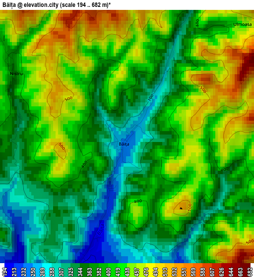 Băița elevation map