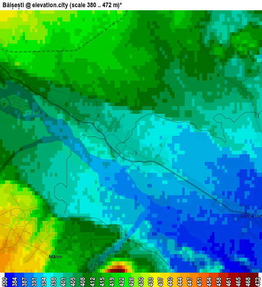 Băișești elevation map