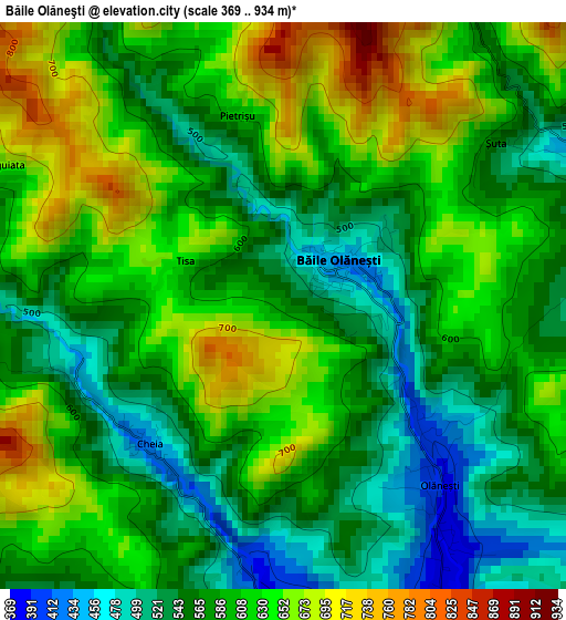 Băile Olăneşti elevation map