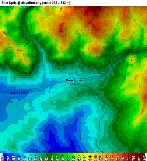 Baia Sprie elevation map