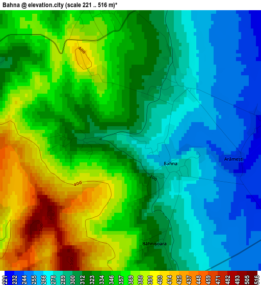 Bahna elevation map