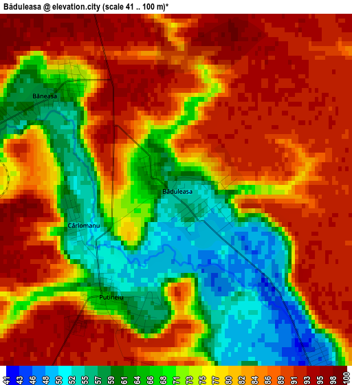 Băduleasa elevation map