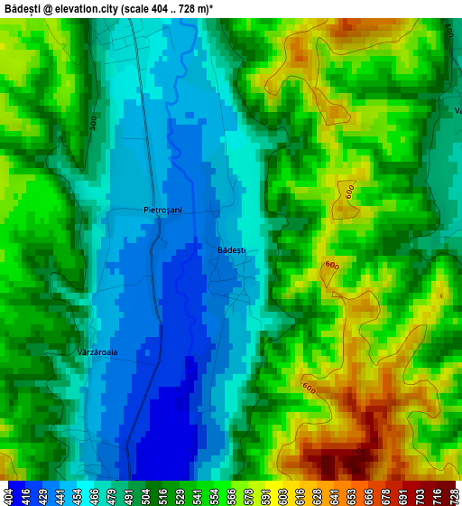 Bădești elevation map