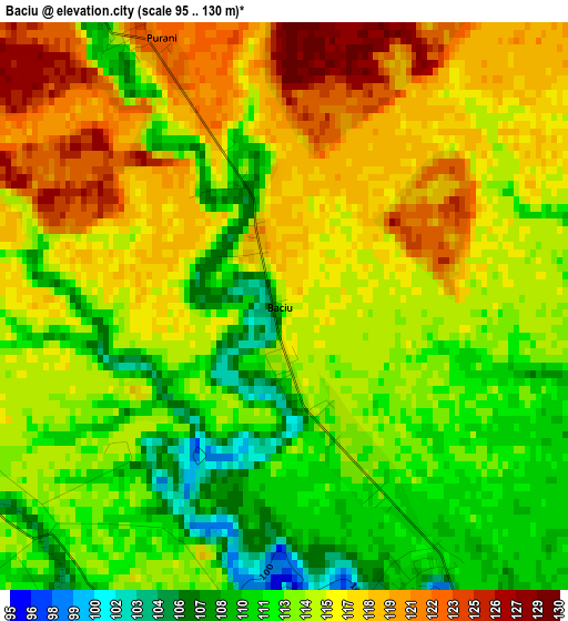 Baciu elevation map