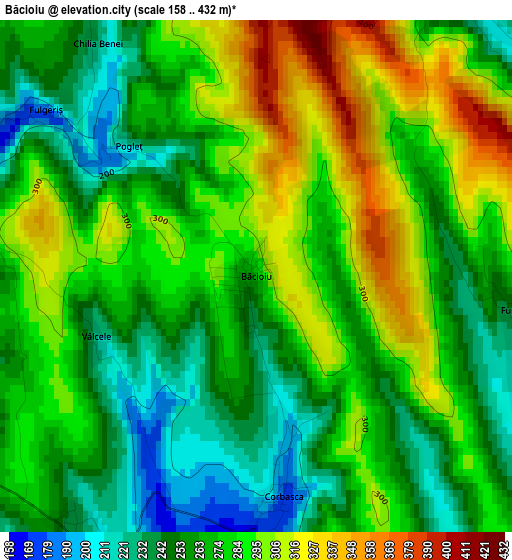 Băcioiu elevation map