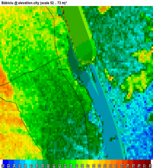 Băbiciu elevation map