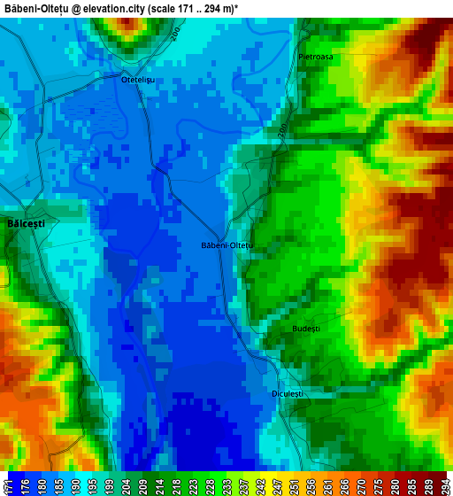 Băbeni-Oltețu elevation map
