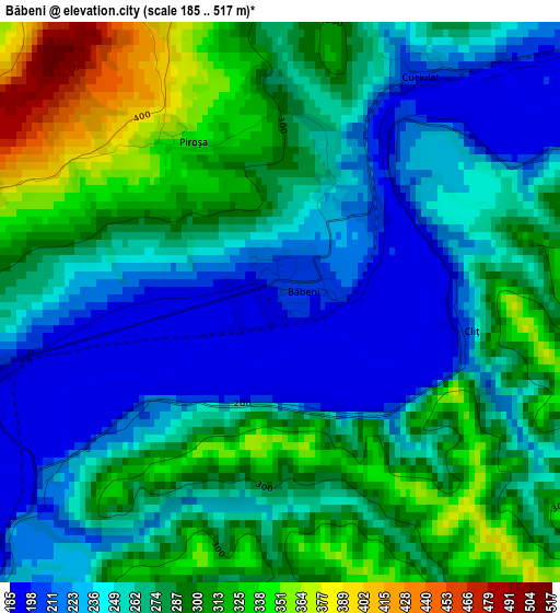 Băbeni elevation map