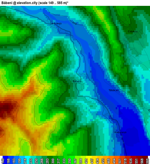 Băbeni elevation map