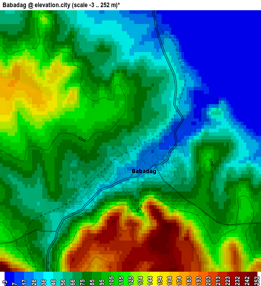 Babadag elevation map