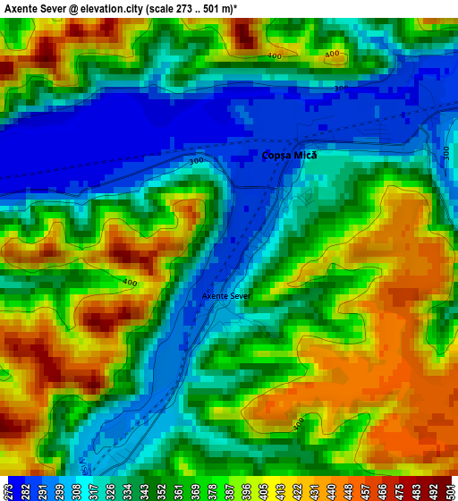 Axente Sever elevation map