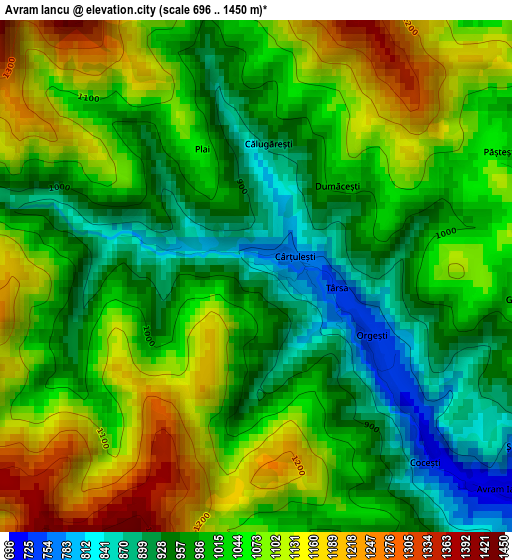 Avram Iancu elevation map