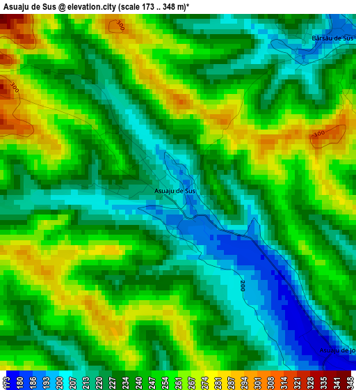 Asuaju de Sus elevation map