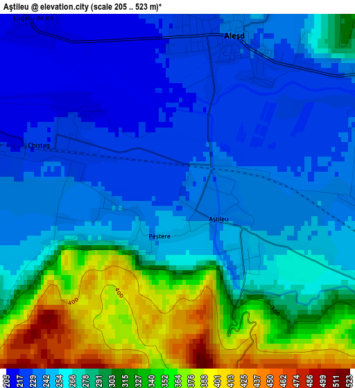 Aştileu elevation map