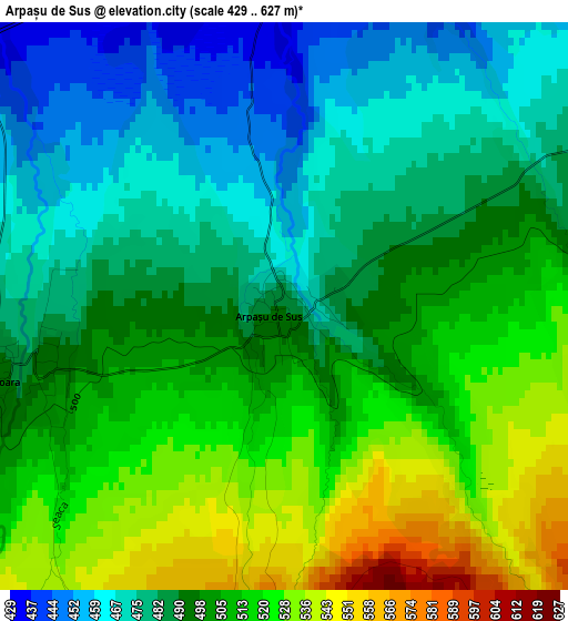 Arpașu de Sus elevation map