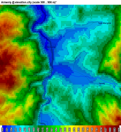 Armeniş elevation map