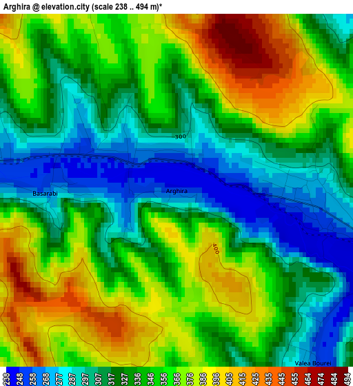 Arghira elevation map