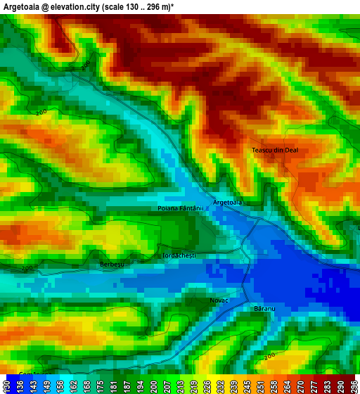 Argetoaia elevation map