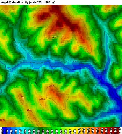 Argel elevation map