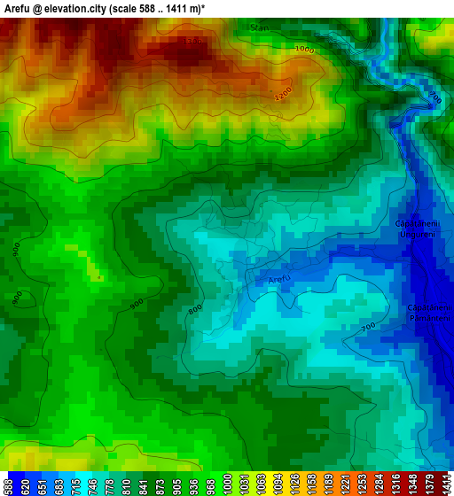 Arefu elevation map