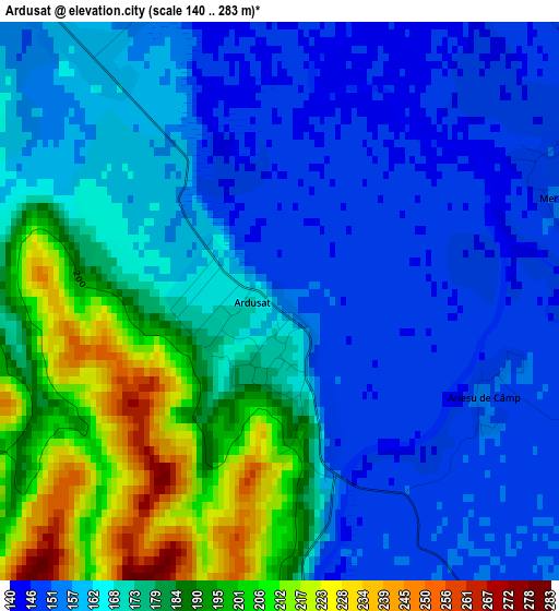 Ardusat elevation map