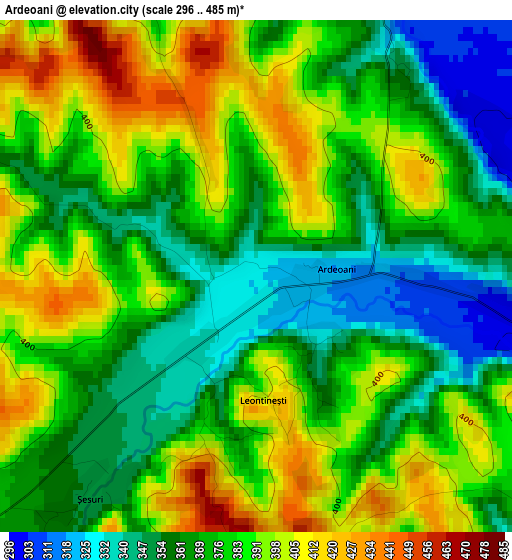 Ardeoani elevation map