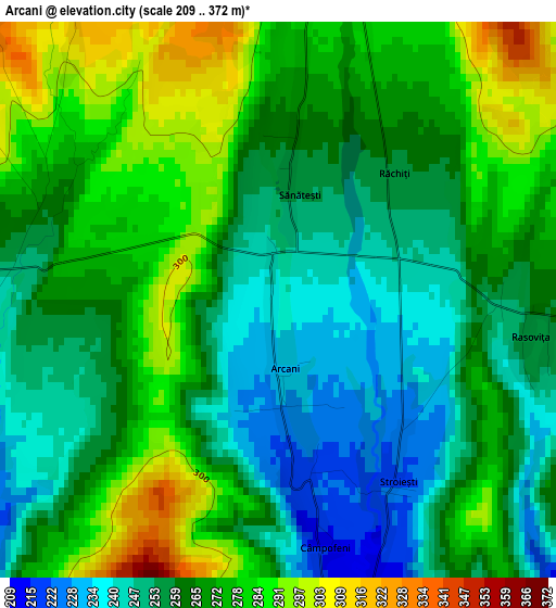 Arcani elevation map