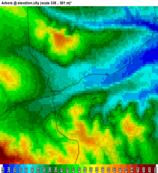 Arbore elevation map