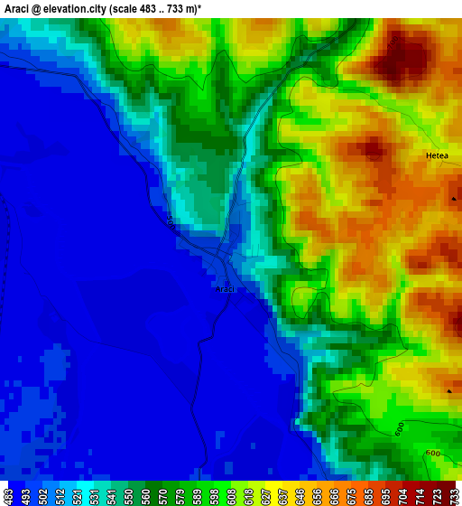 Araci elevation map