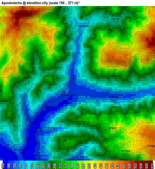 Apostolache elevation map