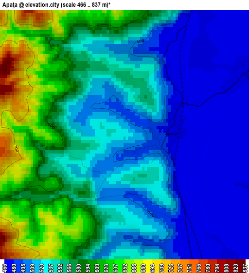 Apaţa elevation map