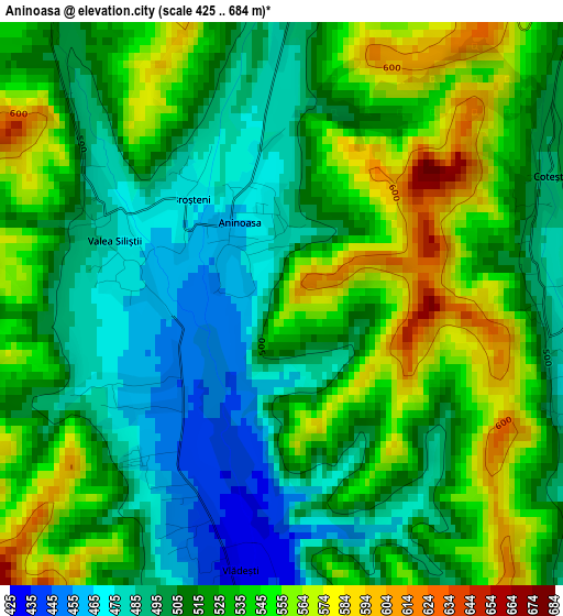 Aninoasa elevation map