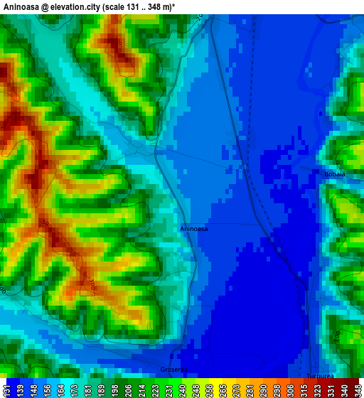 Aninoasa elevation map