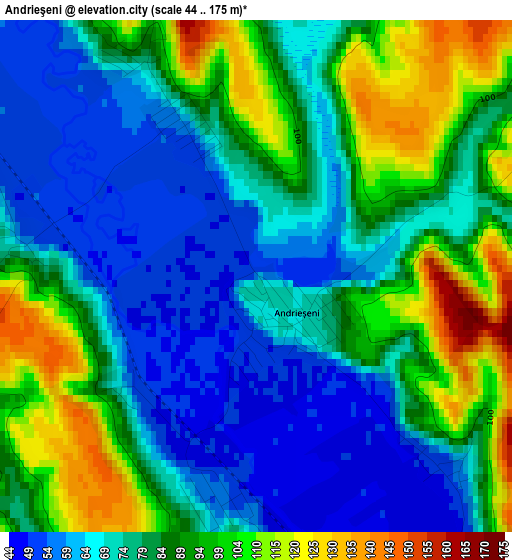 Andrieşeni elevation map