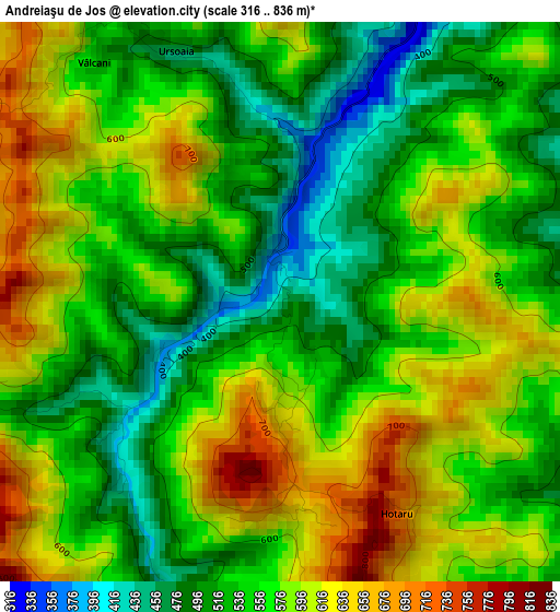 Andreiaşu de Jos elevation map