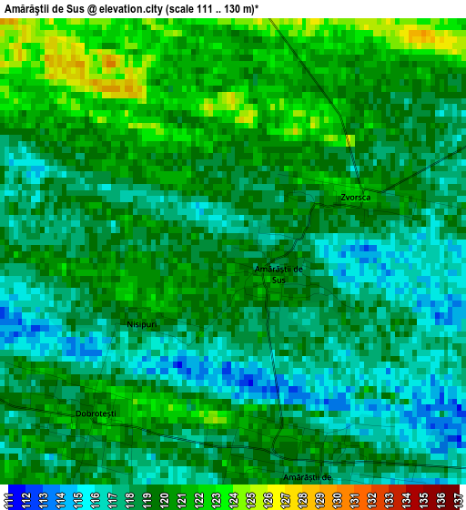 Amărăştii de Sus elevation map