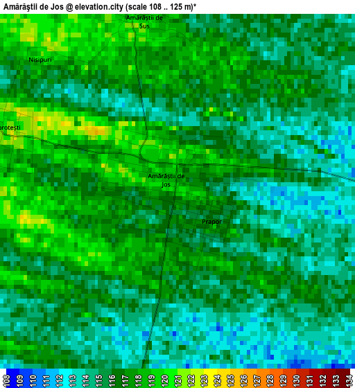 Amărăştii de Jos elevation map