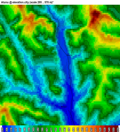 Alunu elevation map