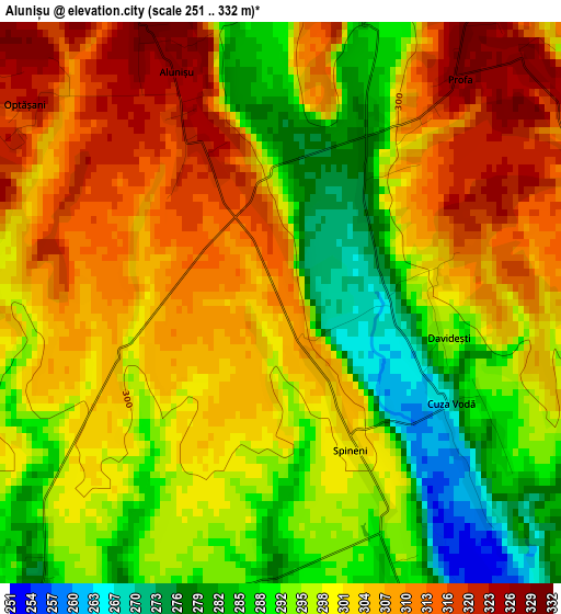 Alunișu elevation map