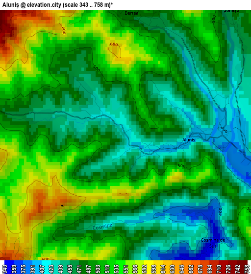 Aluniş elevation map