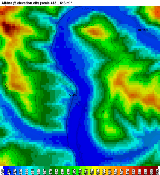 Alțâna elevation map