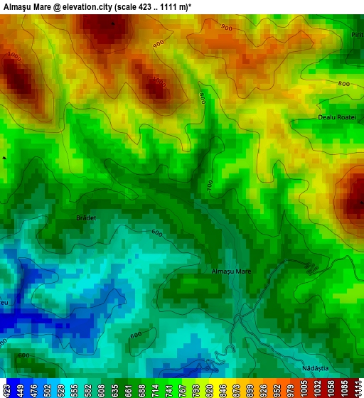 Almaşu Mare elevation map