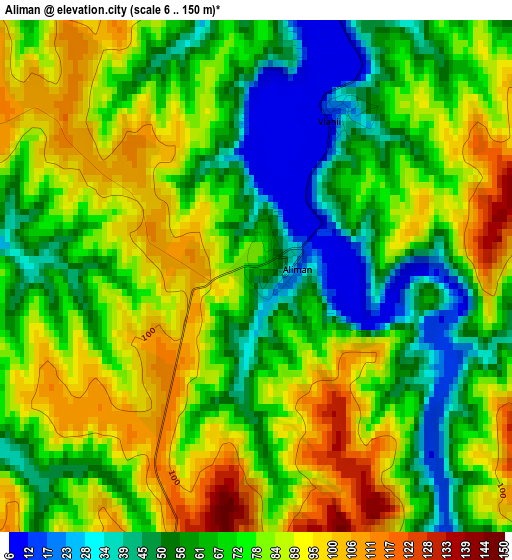 Aliman elevation map