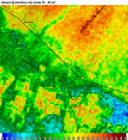 Alexeni elevation map