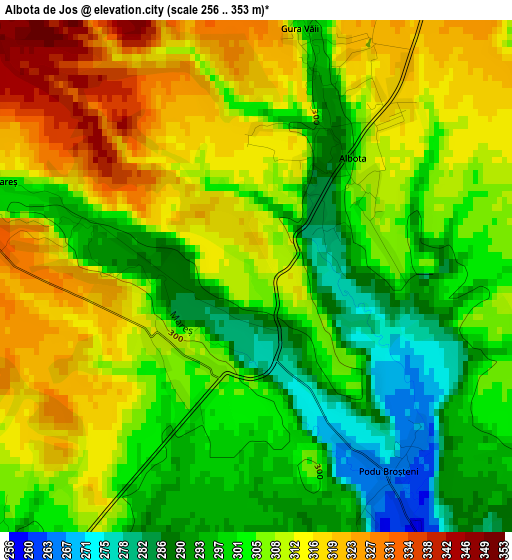 Albota de Jos elevation map