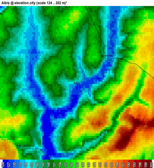 Albiș elevation map