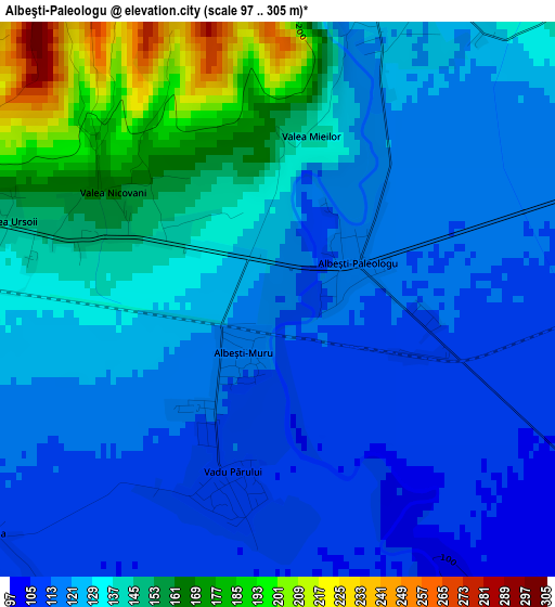 Albeşti-Paleologu elevation map