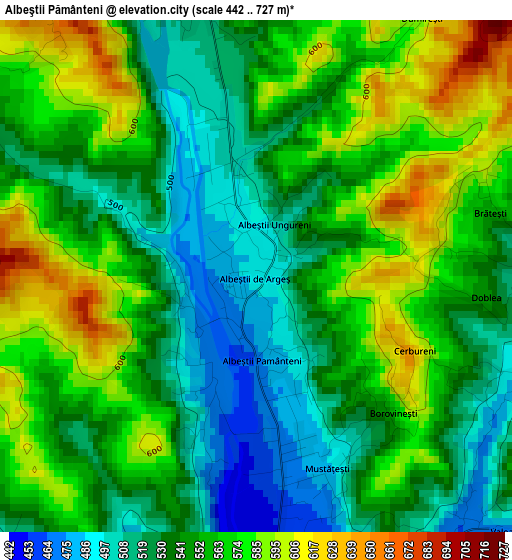 Albeştii Pământeni elevation map