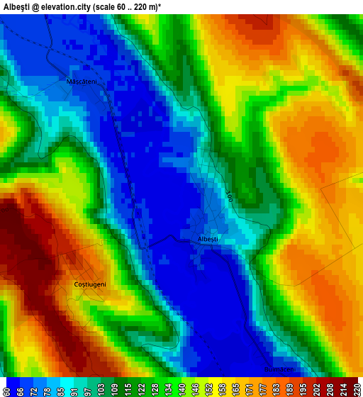 Albeşti elevation map