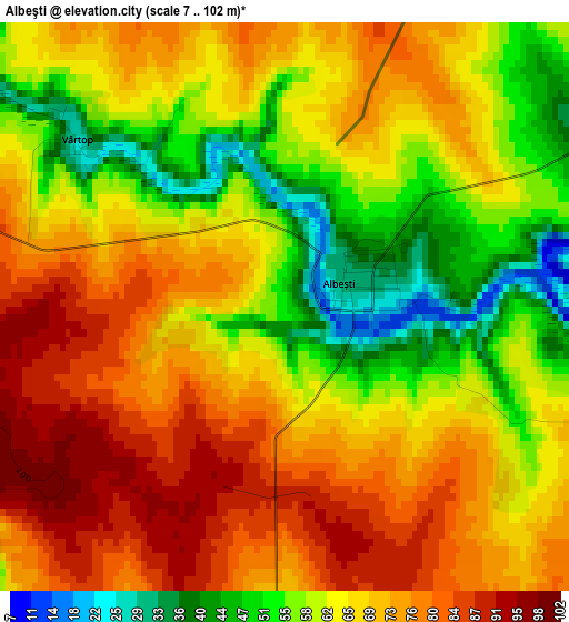 Albeşti elevation map